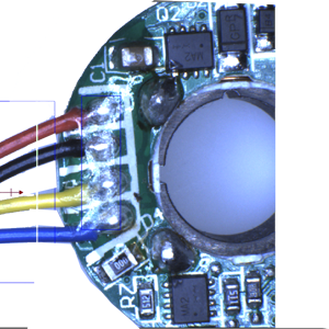 电子元器件外观检测设备检测小电机焊线方案！